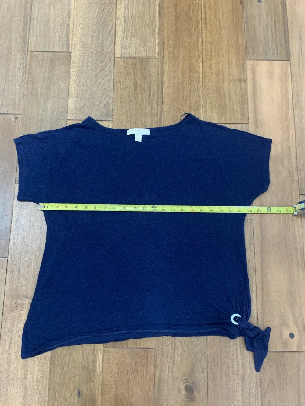 Michael Kors  Navy Short Sleeve Tee with Side Knot Size L